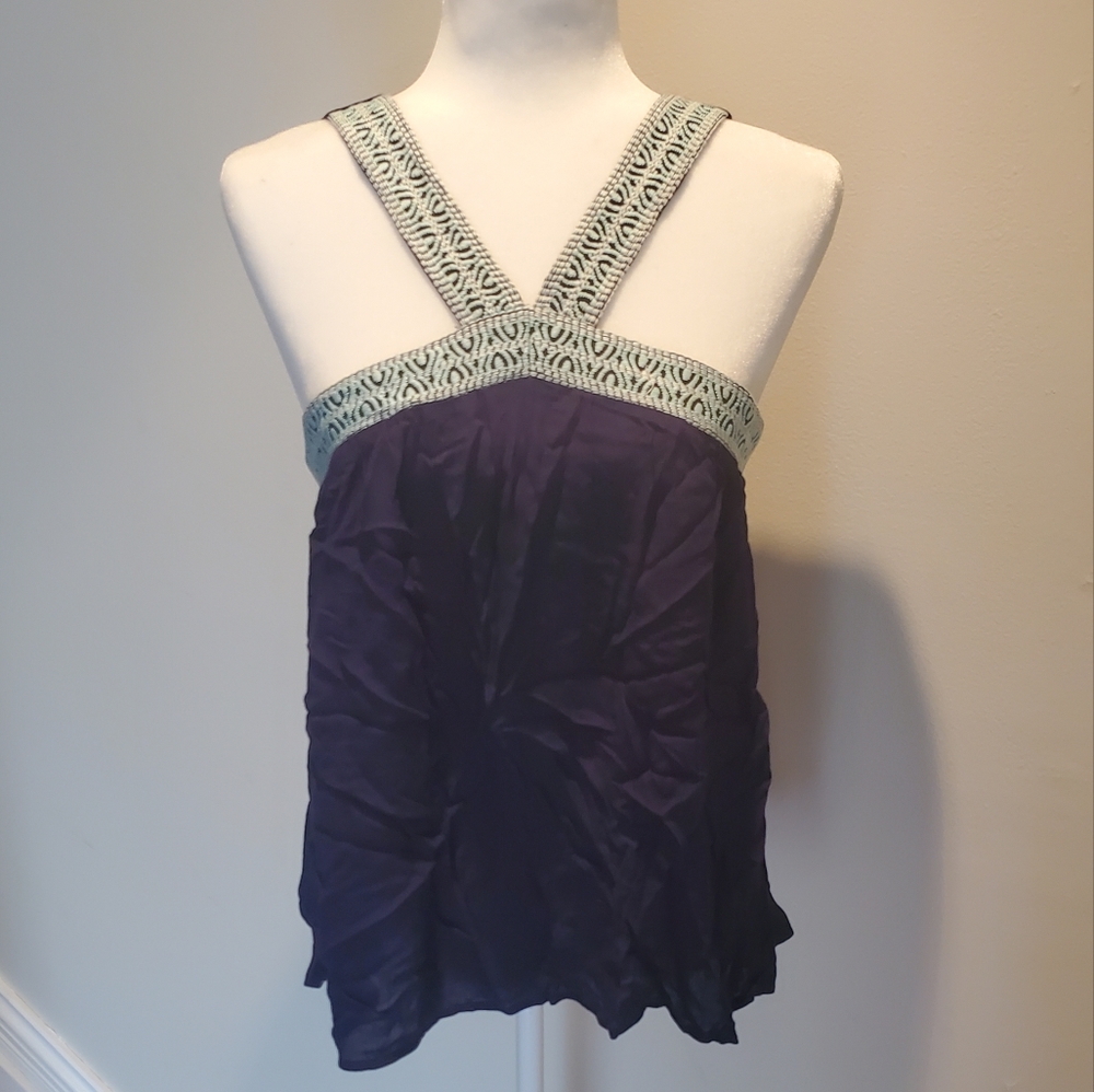 Ladies Top by Super B, Size Large, Navy Blue with light Blue straps.